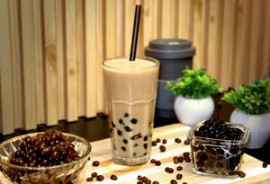 Black Currant Boba Milkshake