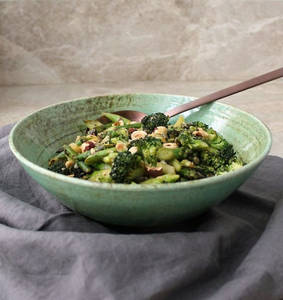 Braised Water Chestnut With Broccoli And Asparagus In Yellow Mustard Sauce