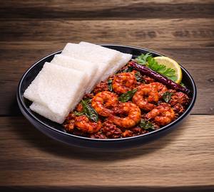3 Neer Dose with Prawns Ghee Roast 