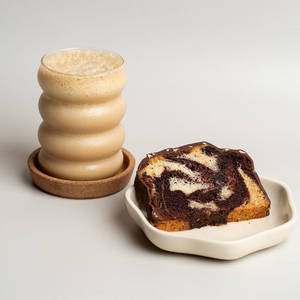 Marble Rocher Tea Cake Slice + Classic Cold Coffee