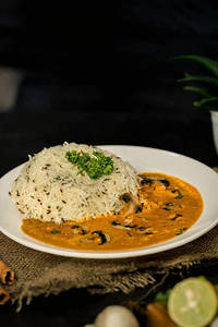 Mushroom Masala Rice Bowl