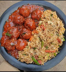 Veg Fried Rice With Veg Manchurian With Small Cold Drink Combo