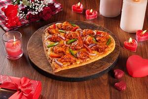Heart Shape Dragonfire Chicken Pizza