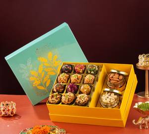 Torquise Assorted Baklava & Dryfruit Hamper Box 600G