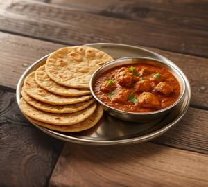 Kolhapuri Chiken With 4 Pieces Of Roti