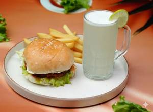 Veg Burger + Fries + Lime Juice