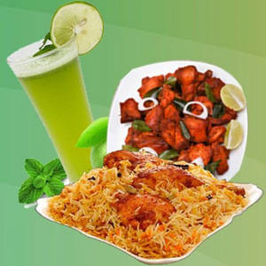 Chicken Briyani + Chilly Chicken + Lemon Juice