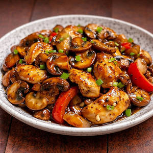 Wok Tossed Chicken With Straw Mushroom & Ginger Wine