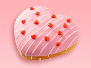 Berry Bestie Heart Shaped Donut.