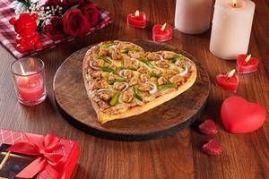 Heart Shape BBQ Chicken Pizza