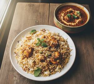 Chicken Biryani with Chicken Curry
