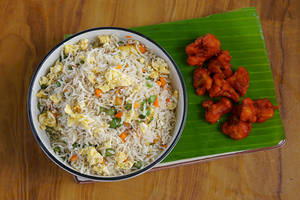 Egg Fried Rice With Gobi 65