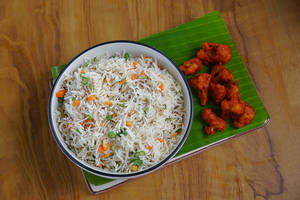 Veg Fried Rice With Gobi 65