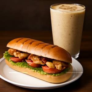 Grilled Chicken Sub Sandwich + Fig And Banana Shake                                          