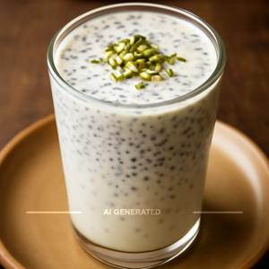 Sabja vanilla lassi