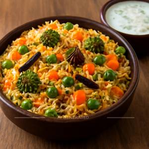 Veg Biryani with Raita