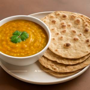Dal Fry + 4 Tawa Roti