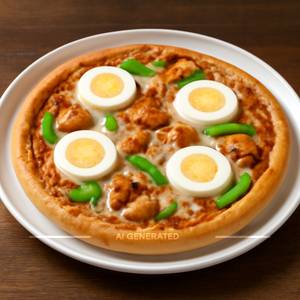 Boiled Egg Chicken Pizza 