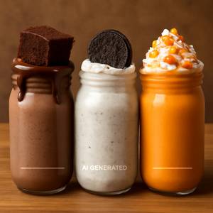 Nutella Brownie Thickshake+ Vannila Oreo Thickshake+ Free-fire Ultimate Thickshake