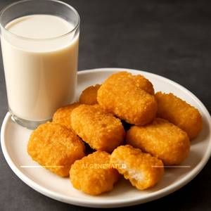 Chilled Badam Milk + Veg Nuggets