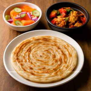2 Lachha Paratha with Kadai Paneer and Salad
