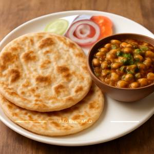 2 Plain Paratha with Chola Masala and Salad