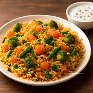 Veg Biryani With Raita Bowl