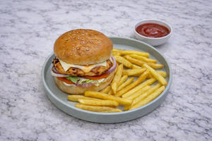Grilled Chicken Burger & Fries