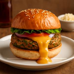 Veg Cheese Lava Burger