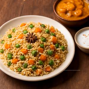 Veg Pulav & Aloo Kurma