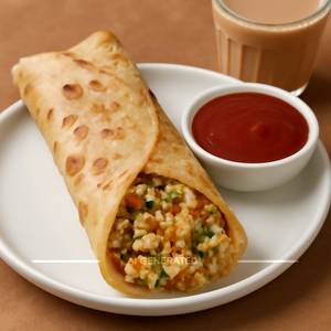 Egg Paneer Bhurji Roll