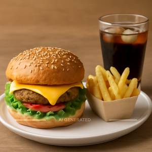 Cheese Burger+ Small French Fries+ Choice Of Cold Drink