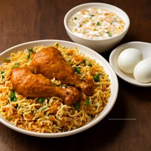1 Chicken Biryani & 1 bundi raita & 2 Boiled Eggs                                                                          