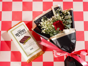 Dubai Viral Kunafa Chocolate & Red Rose