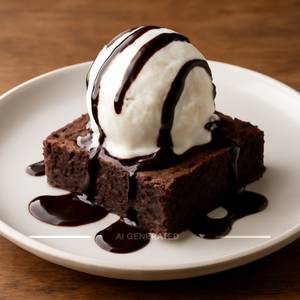 Brownie with Vanilla Ice Cream