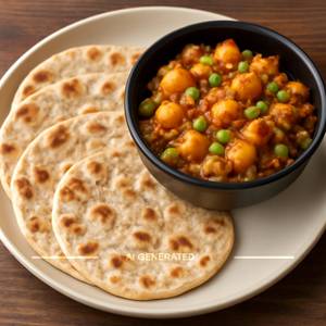 Aloo Matar + 4 Butter Roti