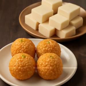 Boondi Ladoo (500gms) + Plain Barfi (250gms)