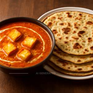 Butter Paneer Masala With 3 Tandoori Butter Roti