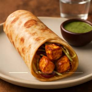Achari Paneer Tikka Roll