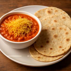 Sev Tamatar with 4 Butter Roti