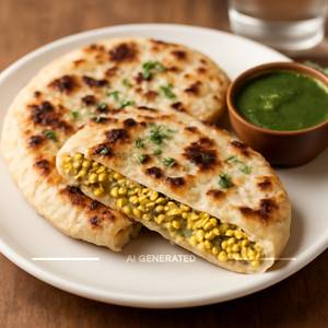 Stuffed Paneer Kulcha (2 Pcs)