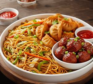 Fry Momos With Veg Noodle  + Manchurian