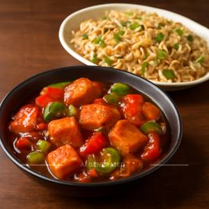 Chilli Paneer + Veg Fried Rice