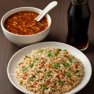 Chicken Hot & Sour Soup + Special Chicken Fried Rice + Soft Drink                                                                  
