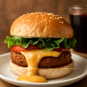 Veg cheese lava burger
