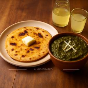2 Makki Ki Roti With Sarson Ka Saag