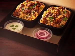 Spicy Dum Chicken & Lucknowi Chicken Biryani Sampler