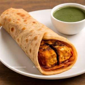 Paneer tikka roll.