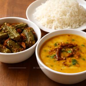 Bhindi Masala And Dal Fry Combo