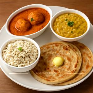 Paneer Kofta + Dal Fry + Jeera Rice + 2 Butter Paratha